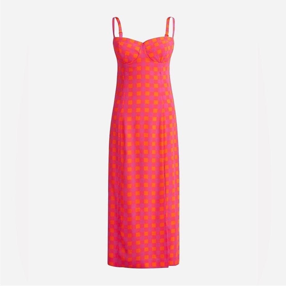 J.Crew Collection Gingham Dress with Side Slit